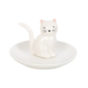 Sitting White Cat Face Trinket Dish