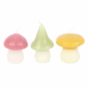 Set of 3 Pastel Mushroom Candles