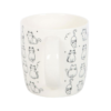 White Happy Cat Print Mug
