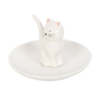 Sitting White Cat Face Trinket Dish