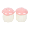 Pink Mushroom Salt and Pepper Shakers