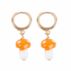 Orange Mushroom Dangle Earrings