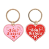Pair of Soul Sisters Love Heart Keyrings
