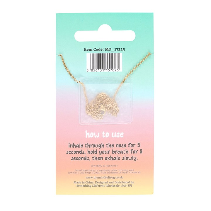 Gold Tone Anti-Anxiety Breathing Metal Necklace