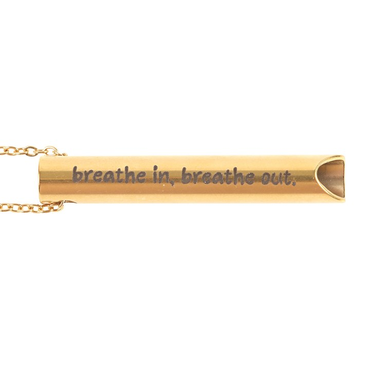 Gold Tone Anti-Anxiety Breathing Metal Necklace