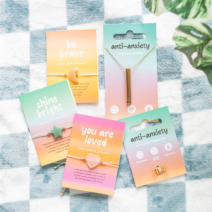 Gold Tone Anti-Anxiety Breathing Metal Necklace