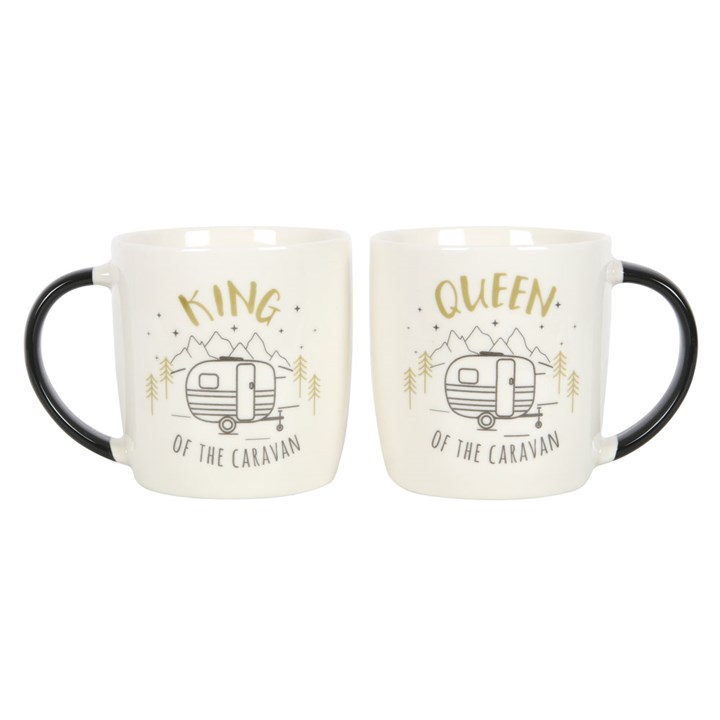 King and Queen Couples Caravan Mug Set