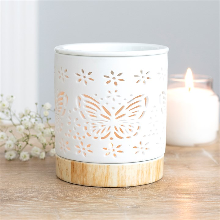 Matte Butterfly Ceramic Oil Burner