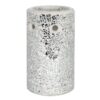 Silver Pillar Crackle Glass Oil Burner and Wax Warmer