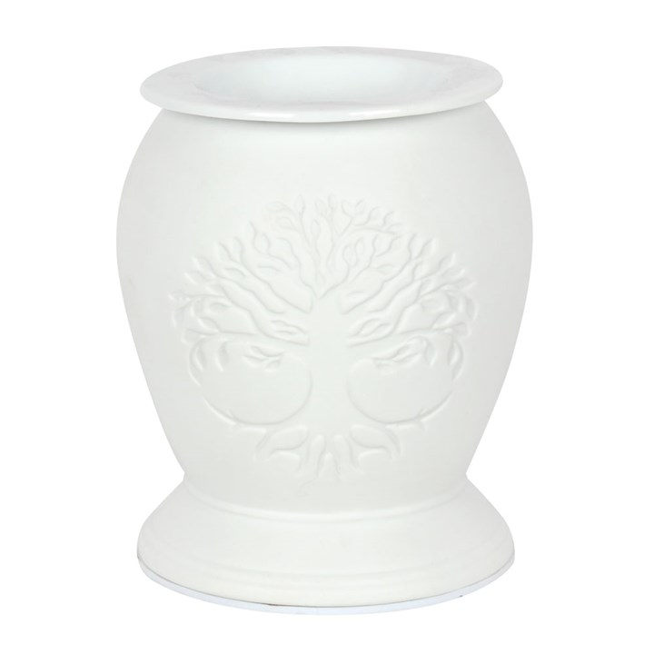 Tree of Life White Ceramic Electric Oil Burner and Wax Warmer
