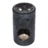 Black Crackle Glass Pillar Oil Burner and Wax Warmer