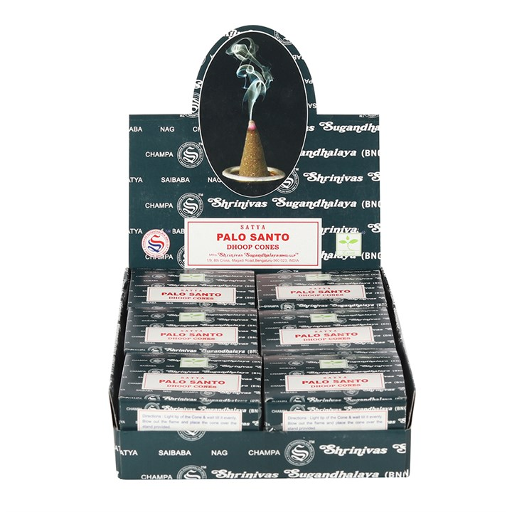 Set of 12 Palo Santo Dhoop Incense Cones by Satya (6/30)