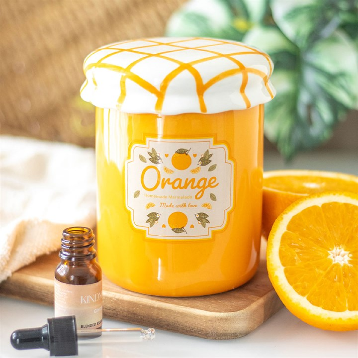 Orange Marmalade Jar Ceramic Oil Burner and Wax Warmer