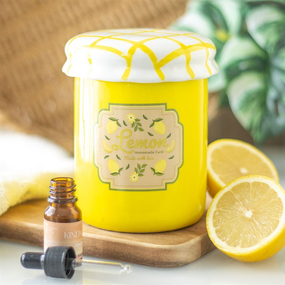 Lemon Curd Jar Ceramic Oil Burner and Wax Warmer
