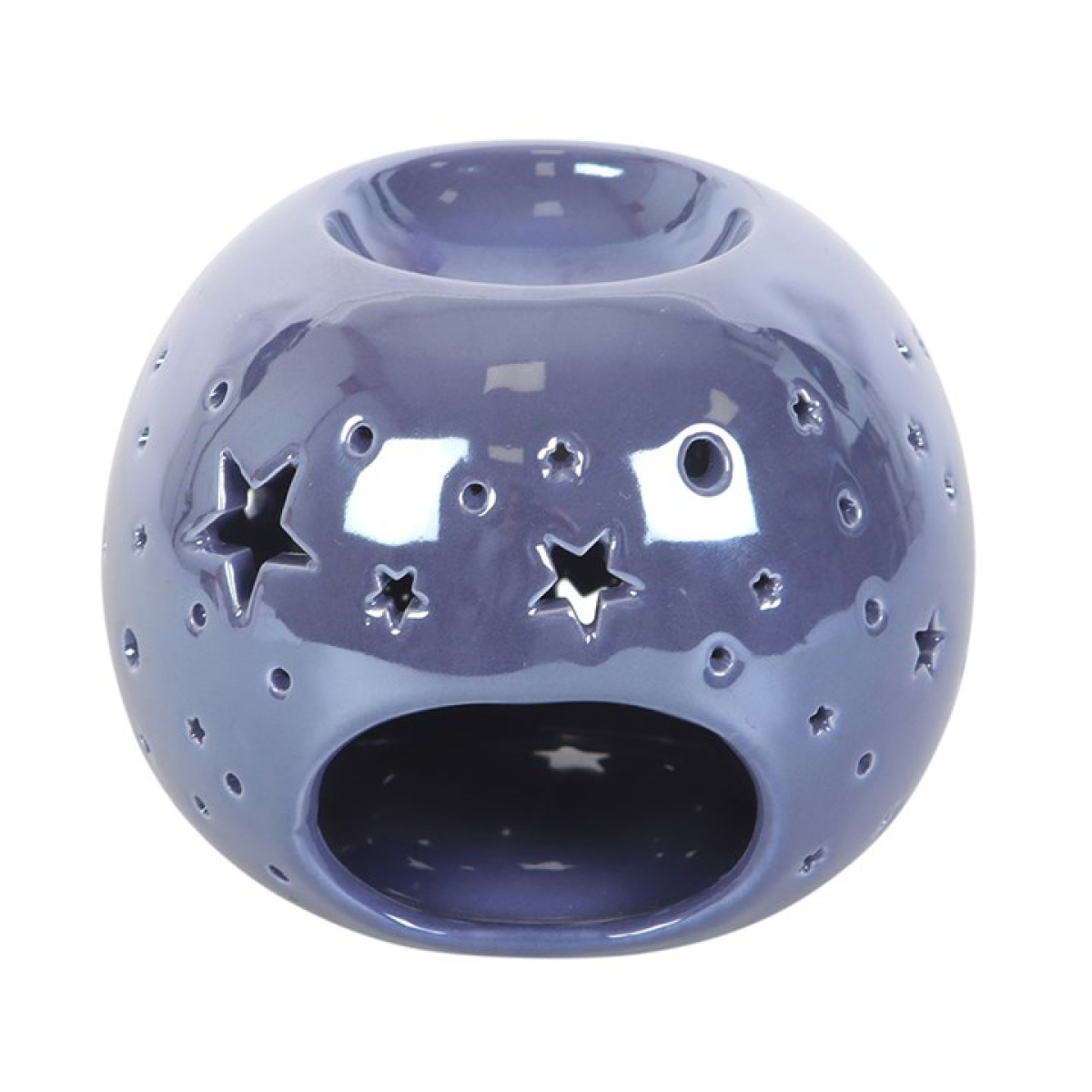Purple Iridescent Star Ceramic Oil Burner and Wax Warmer
