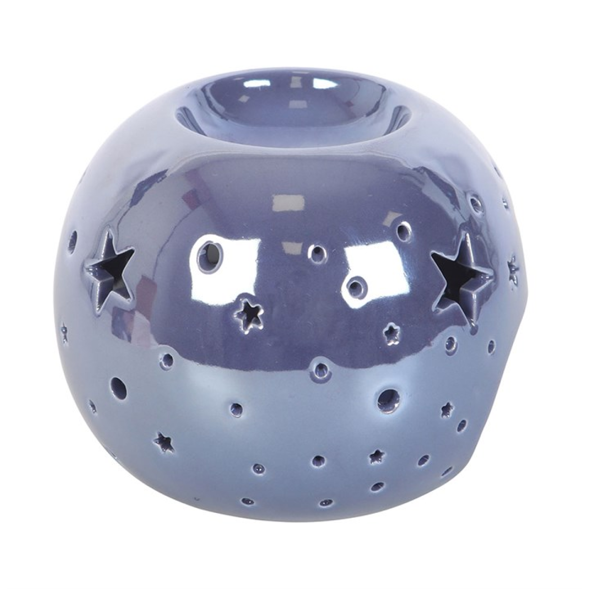 Purple Iridescent Star Ceramic Oil Burner and Wax Warmer