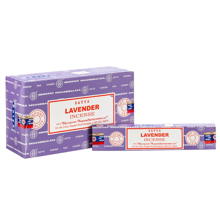 Set of 12 Lavender Incense Sticks by Satya