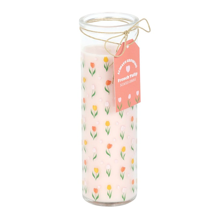 Tulip Print French Tulip Tube Candle