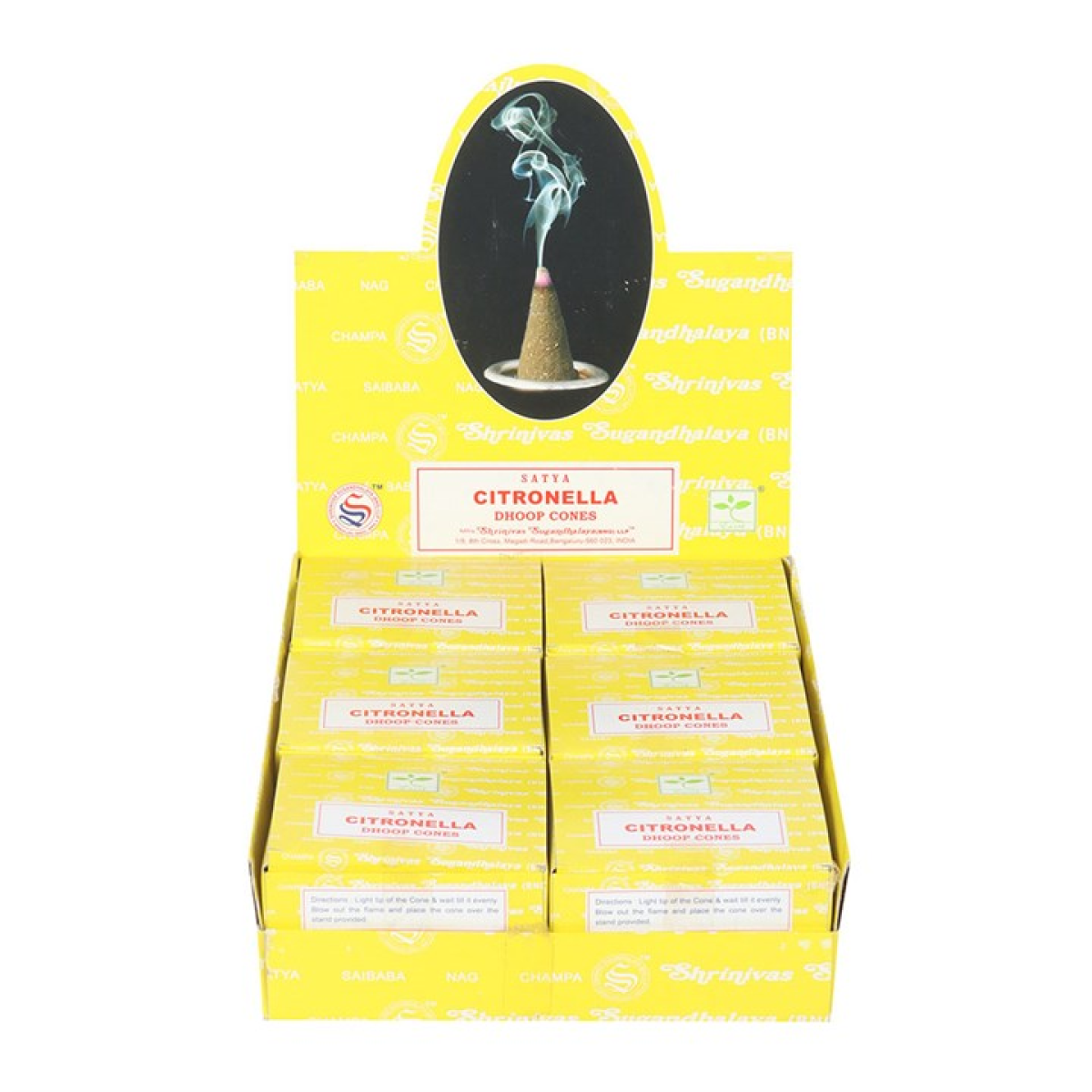 Set of 12 Citronella Dhoop Incense Cones by Satya