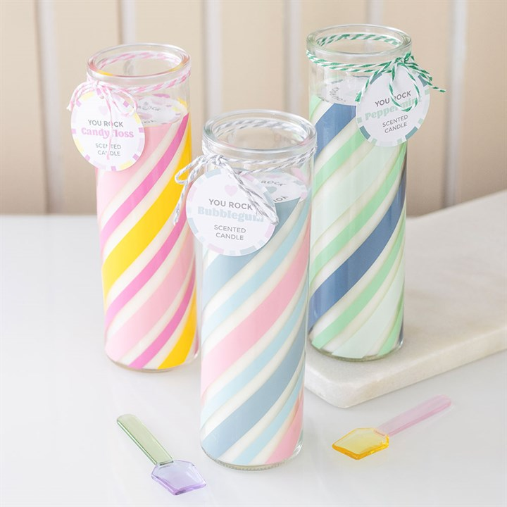 Candy Stripe Bubblegum Tube Candle
